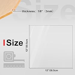 KINLINK 12x12 Plexiglass Sheets 1/8 inch-3mm Clear