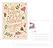 One Jade Lane - Whimsical - Happy Birthday POSTCARDS (Self-mailer) - 40 Cards - Heavy Stock - 4 Designs, 10 of each - Postage Saver.