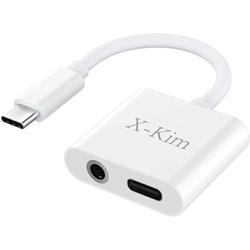 USB C to 3.5mm Headphone and Charger Adapter,2-in-1 USB C Converter to Aux Audio Jack Hi-Res DAC and PD 60W Fast Charging Dongle Adapter Compatible with Pixel 4 3 XL, Galaxy S21 S20 S20+ Ultra