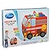 Wooden Pull Along Toy Box - Solid Wood Wagon Fire Truck (12X16X13 inches)