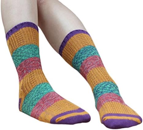 Dreams Mall(TM)Top Fahsion Tricolor Serie Autumn/Winter Unicolor Thick Women's Cotton Crew Socks Ankle Stockings Hose-Yellow and Green and Red