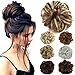 Lelinta Hair Bun Extensions Wavy Curly Messy Donut Chignons Hair Piece Wig Hairpiece Brown Mix Bleach Blonde