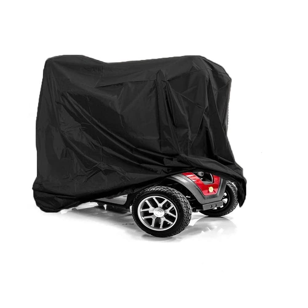 Mobility Scooter Cover Waterproof Heavy Duty Wheelchair & Scooter Travel Storage Protective Cover 210D Oxford to Prevent Rain Wind Dust Sun for Most Mobility Scooter (140 x 66 x 91cm)