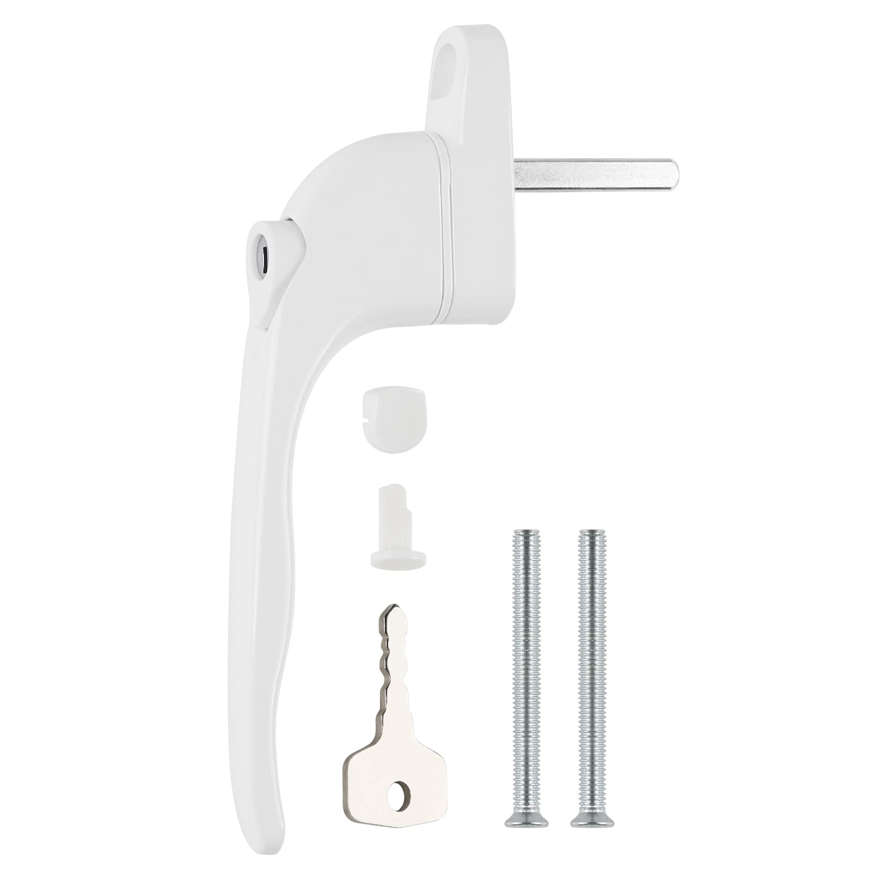 DIDA UPVC Window Handle White, 1pcs Universal Lockable Window Handle, 40mm Spindle Length