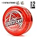Yomega Spectrum – Light up Fireball Transaxle YoYo with LED Lights for Intermediate, Advanced and Pro Level String Trick Play + Extra 2 Strings & 3 Month Warranty (red)