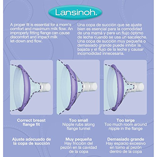 Lansinoh Comfort Fit Flange - Large, 2 Count, BPA Free and BPS Free