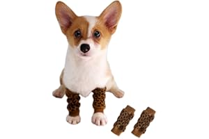 KITIPCOO Pet Knee Pad Winter Knee Protectors Pet Socks for cat and Dogs (L (8-13 lbs), Leopard)