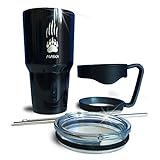 Alaska Double wall Insulated Travel Mug Tumbler Set with Handle, Straw and Cleaning Brush, Large (30 oz.)