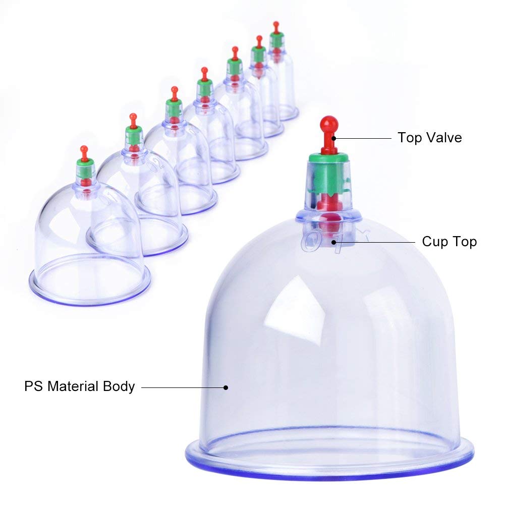 12 Cups with Pump Vacuum Cupping Massage Islamic Hijama Nabawi