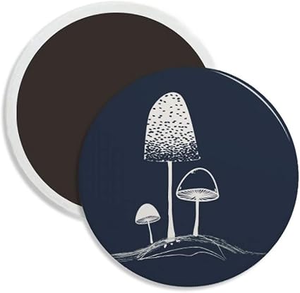 Amazon Co Jp かわいい漫画のキノコイラスト 丸型陶器 冷蔵庫マグネット 記念品デコレーション ホーム キッチン