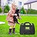 Juxcity Portable Mesh Soft Sided Pet Carrier Airline Approved Travel Bag for Small Medium Dogs Cats with Tow Sherpa Pads（Black）
