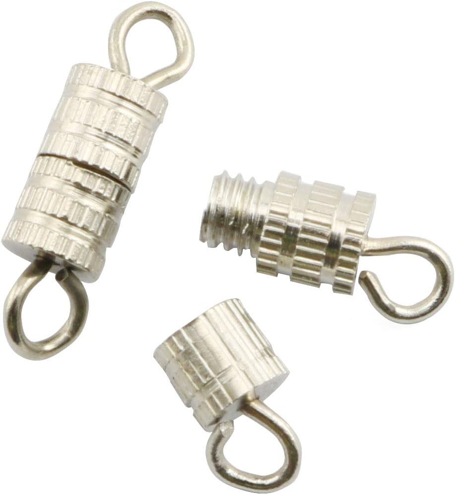 NX Garden Barrel Screw Clasps 50PCS Silver Screw Barrel