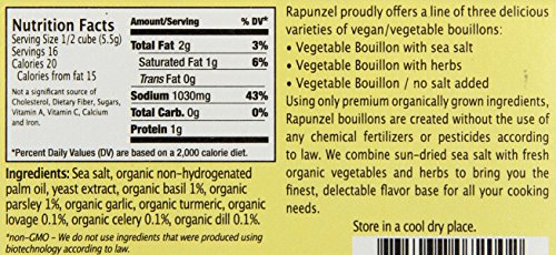 Rapunzel, Pure Organics Vegetable Bouillon with Sea Salt/Herbs, 3.10 oz - Thumbnail 2