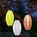 Allsop Home and Garden Soji Pod Poppy, LED Outdoor Solar Lantern, Handmade with Weather-Resistant UV Rated Fabric, Stainless Steel Hardware, Chinese Style Light, 1-Count