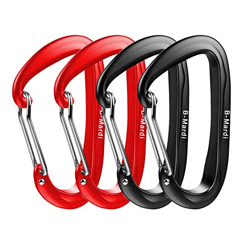 B-Mardi Ultra Sturdy Carabiner Clips,4 Pack, Certified 12KN (2697 lbs) Heavy Duty Caribeaners for Hammocks, Camping,Hiking, Swing, Locking Dog Leash and Harness, Outdoor,Hiking & Utility - Thumbnail 6