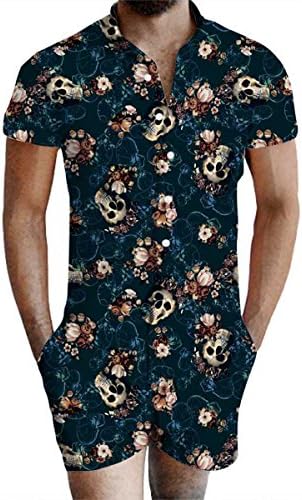 ONSEME Flower Skull Romper