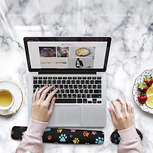 WIRESTER Keyboard Wrist Rest Pad with Mouse Wrist Rest for Home and Office - Multicolor Paws Dog - Thumbnail 3
