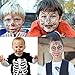 17 Sheets Day of the Dead Face Tattoo Halloween Temporary Tattoos Skull Face Tattoo Red Rose Mask for Halloween Party Favor