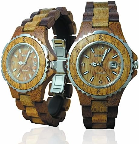 Handmade Wooden Watch Made with Hawaiian Koa and Mango Wood - Kahala Brand # 12-A