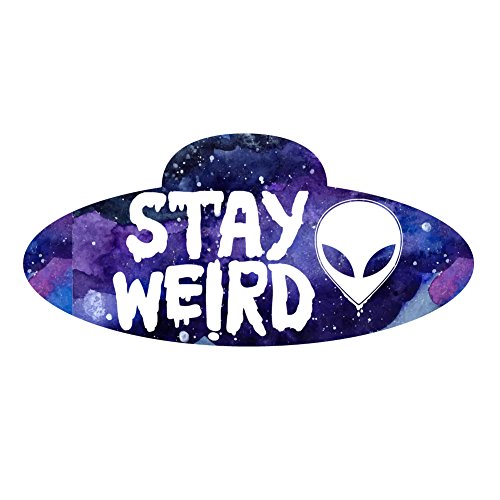 Dark Spark Decals Stay Weird Alien Head Spaceship