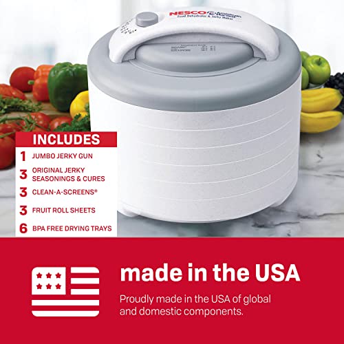 Nesco FD61WHCK Snackmaster Encore Food Dehydrator with Jerky Gun Kit