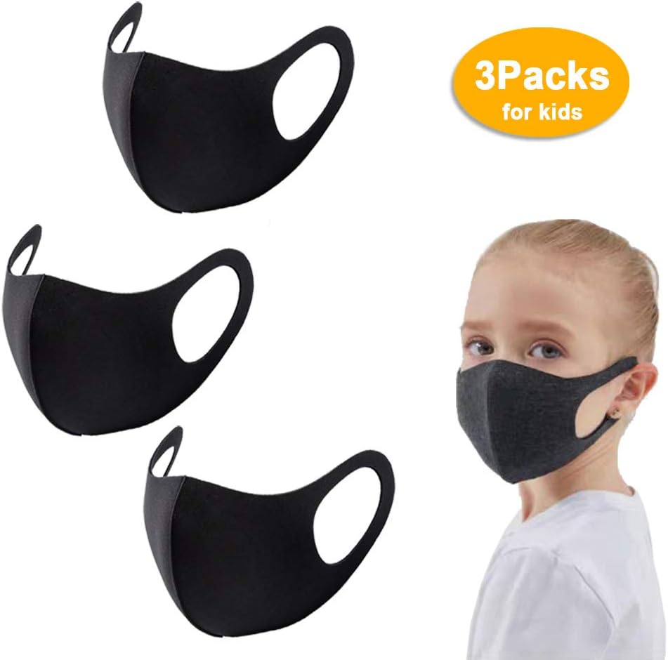 Face Mask 3 Pack Anti-Dust Mouth Mask, Reusable Anti Pollution Mask Cotton Face Mask Breathable for Cycling Camping Travel Unisex (3pcs for kids)