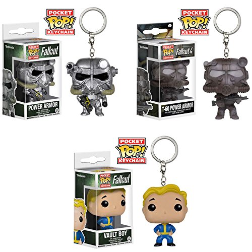 Funko Pocket POP! Keychains - Fallout - SET OF 3 (Vault Boy &amp; 2 Power Armors) (1.5 inch)