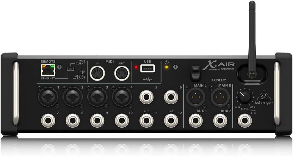 Behringer X AIR XR12. 12-Input Digital Mixer for iPad/Android Tablets with 4 Programmable MIDAS Preamps, 8 Line Inputs
