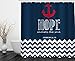 CHEERHUNTING Nautical Anchor Shower Curtain, Red Anchor with Bible Line, Shower Curtain with Hooks, 72W x 72H Fabric Bathroom Decor, Navy Red÷