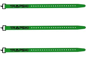 TRAPSKI Voile 15 Inch Aluminum Buckle Strap | Multi-Use Tension Strap for Skis, Bikes, Cargo, Tools, Marine & Boating, Outdoor Sports | UV-Resistant | Made in The USA (Green 3PK)