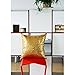 AMAZLINEN(TM Decorative Glitzy Sequin & Comfy Satin Solid Throw Pillow Cover 18 Inch Square Pillow Case, Hidden Zipper Design, 1 Cover Pack Only(Gold)