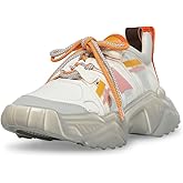 Steve Madden Sprint White Multi Low Top Lace Up Chunky Sole Fashion Sneakers