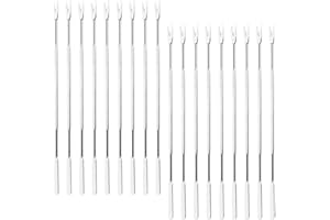 ADOCARN 24Pcs Stainless Steel Seafood Forks Double-Ended Crab Picking Tools Nut Forks for Lobster Shrimp