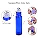 PrettyCare Essential Oil Roller Bottles 10ml (Blue Glass, 12pack, 2 Extra Roller Balls，24 Pieces Labels, Opener, 2 Funnels Roller Balls For Essential Oils