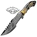 Ram Horn 9.5'' tracker Fixed Blade Custom Hand made Damascus Steel Hunting Knife 100% Prime Quality