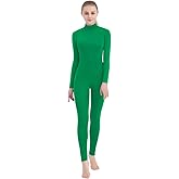 SUPRNOWA Full Body Unitard Turtleneck Spandex Footed/Footless Long Sleeve Unisex