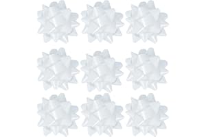 DYSHIPEN 24 Large Gift Bows,3.5 inches, Bows for Gift Wrapping and Presents,Christmas Bows,for Parties, Birthdays, Weddings or Other Holidays. (White)