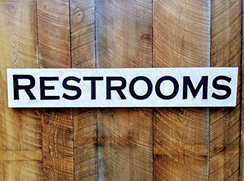 Americana Signs Large Restrooms Sign 48"wx8"t Carved in Cypress Distressed Finish
