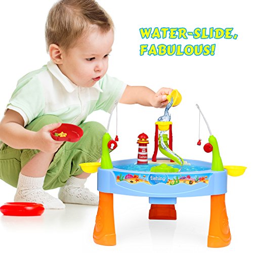 image for Fishing Game Set, Zooawa Electric Magnetic Rod and Reel Toy Water Play