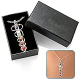 HoodaSpa 7 Chakra Handmade Pendant Necklace by Genuine Gemstone Pendant with 18.5” Stainless Steel Chain for Energy, Balance, Healing, Confidence and Relaxation in specially crafted gift box.