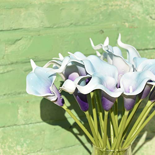 Mandy's 20pcs Purple in Blue Flowers Artificial Calla Lily Silk Flowers