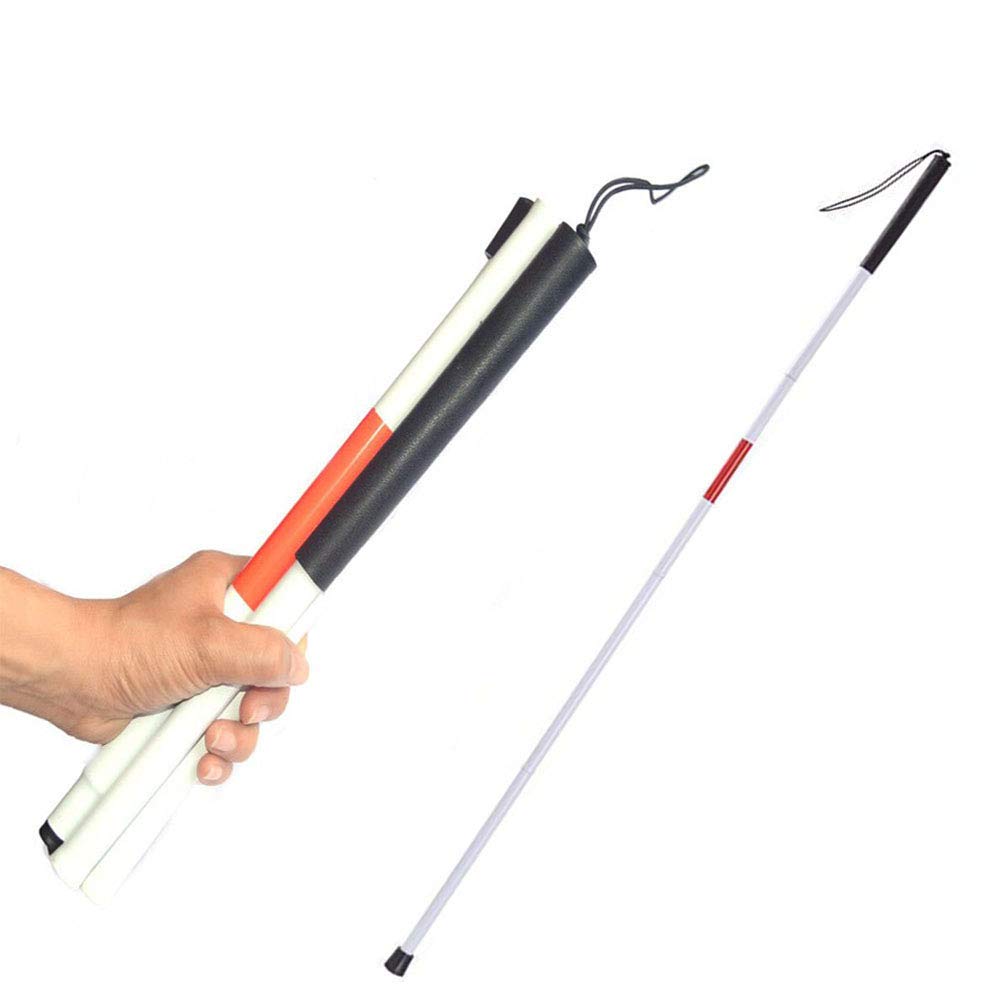 Photo 1 of Aluminum Folding Walking Cane Stick Reflective Red for The Blind or Visually Impaired Blind Cane Folds in 4 Sections