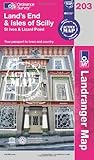 Land's End & Isles of Scilly, St Ives & Lizard Point (OS Landranger Map) by
