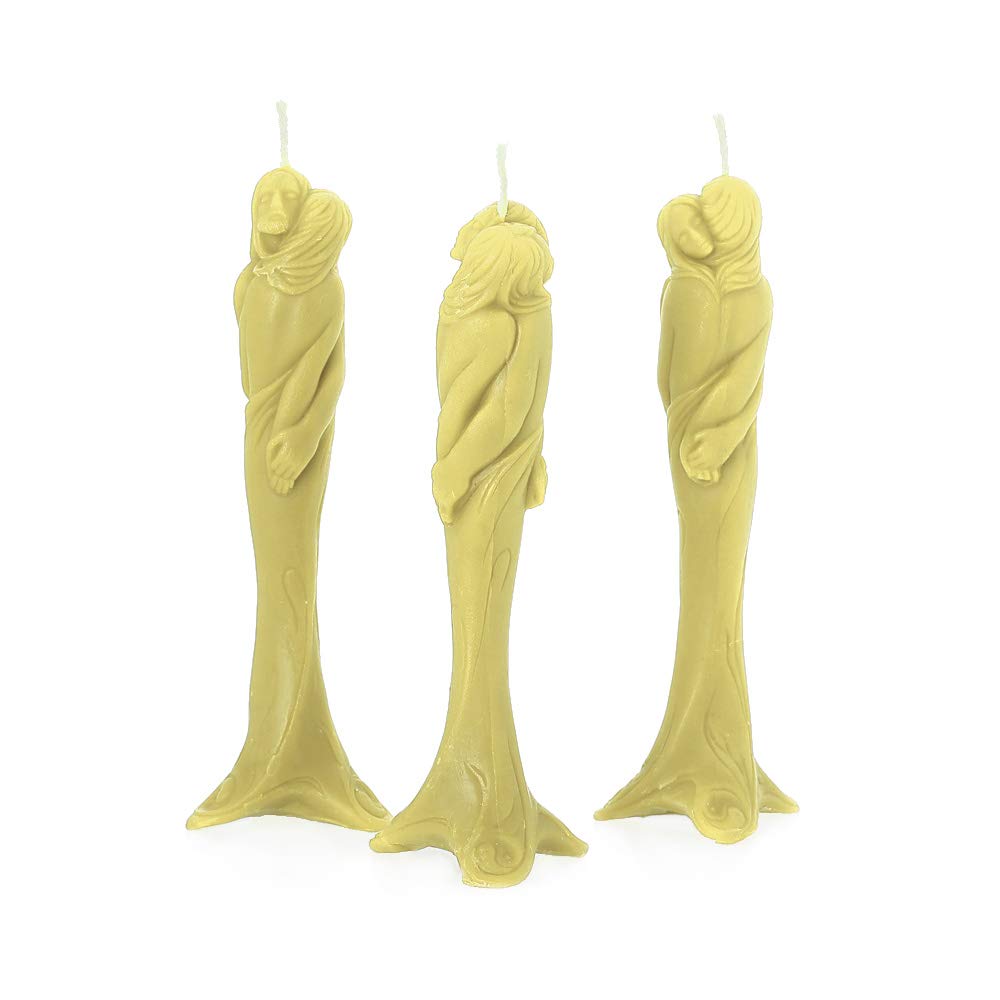 NKlaus 3X Beeswax Stella of Love Light Yellow Candle Handmade Ritual Candle Drip Candles 36352