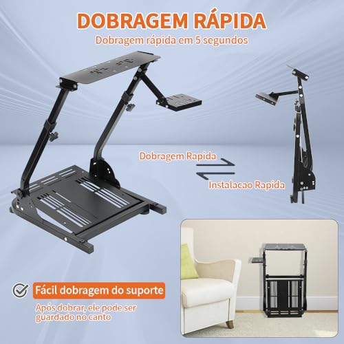 Suporte de Volante de Corrida Cockpit, Compatível com G25/G27/G29/G920/T300RS/T300GT/T500RS/TGT/T150/TS-PC/CSL/CSR/CSW