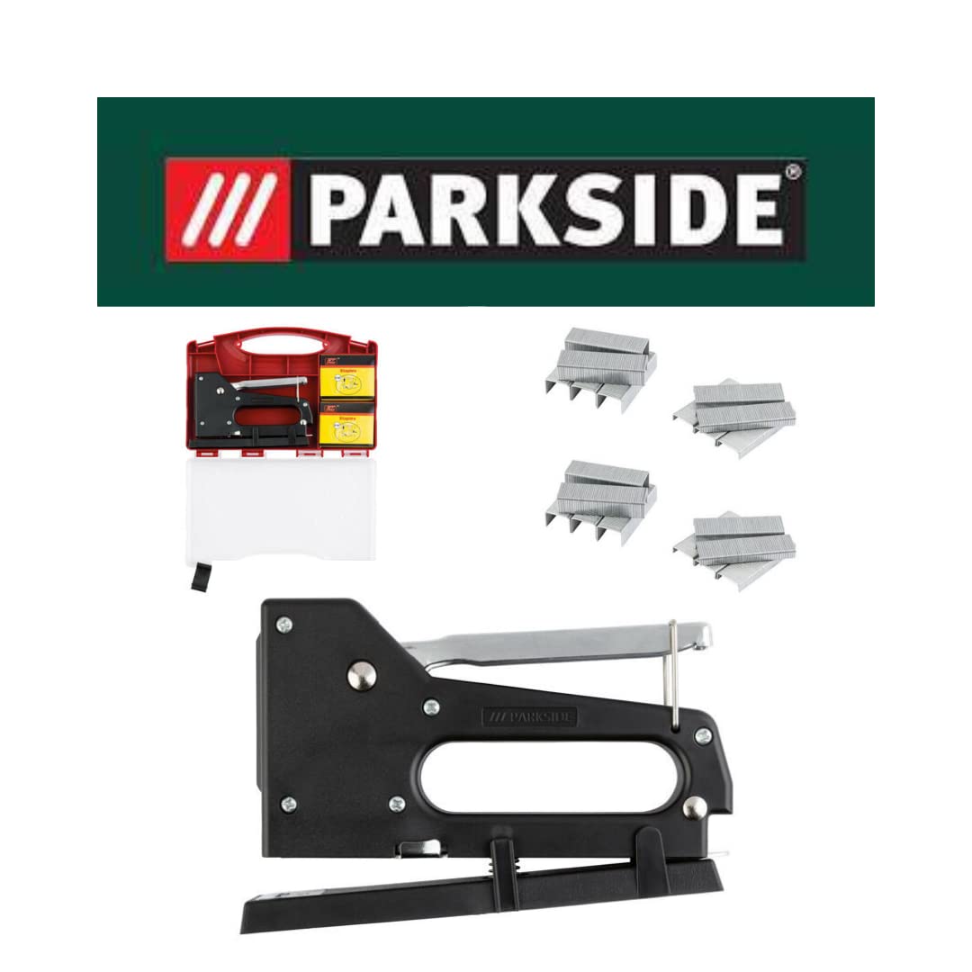 Parkside Staple Gun & Stapler Set Includes 1000 Staples: 250x 4mm, 500x 6mm, 250x 8mm Quickly Changes from Office Stapler to Staple Gun Thanks to The Removable Base (368188_2010)