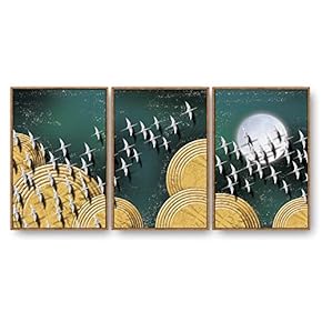 3 Piece Framed Canvas Home Artwork Decoration Abstract Nature Landscape Canvas Wall Art for Living Room, Bedroom - 16"x24"x3 Panels