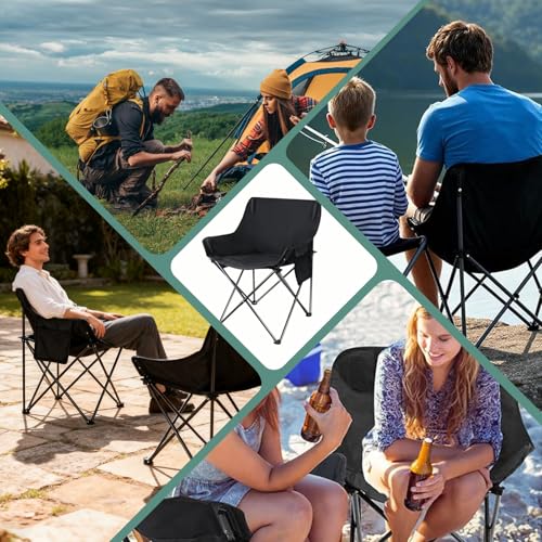 lemonsea Sillas Plegables Camping, Sillas de Playa Impermeable Ligera, Silla Camping Ergonómicas con Estructura de Acero Resistente e Incluye Funda de Transporte para Camping, Playa y Exteriores