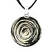 CHUVORA Hand Blown Glass Black White Circular Rose Flower Round Pendant Necklace, 18 inches
