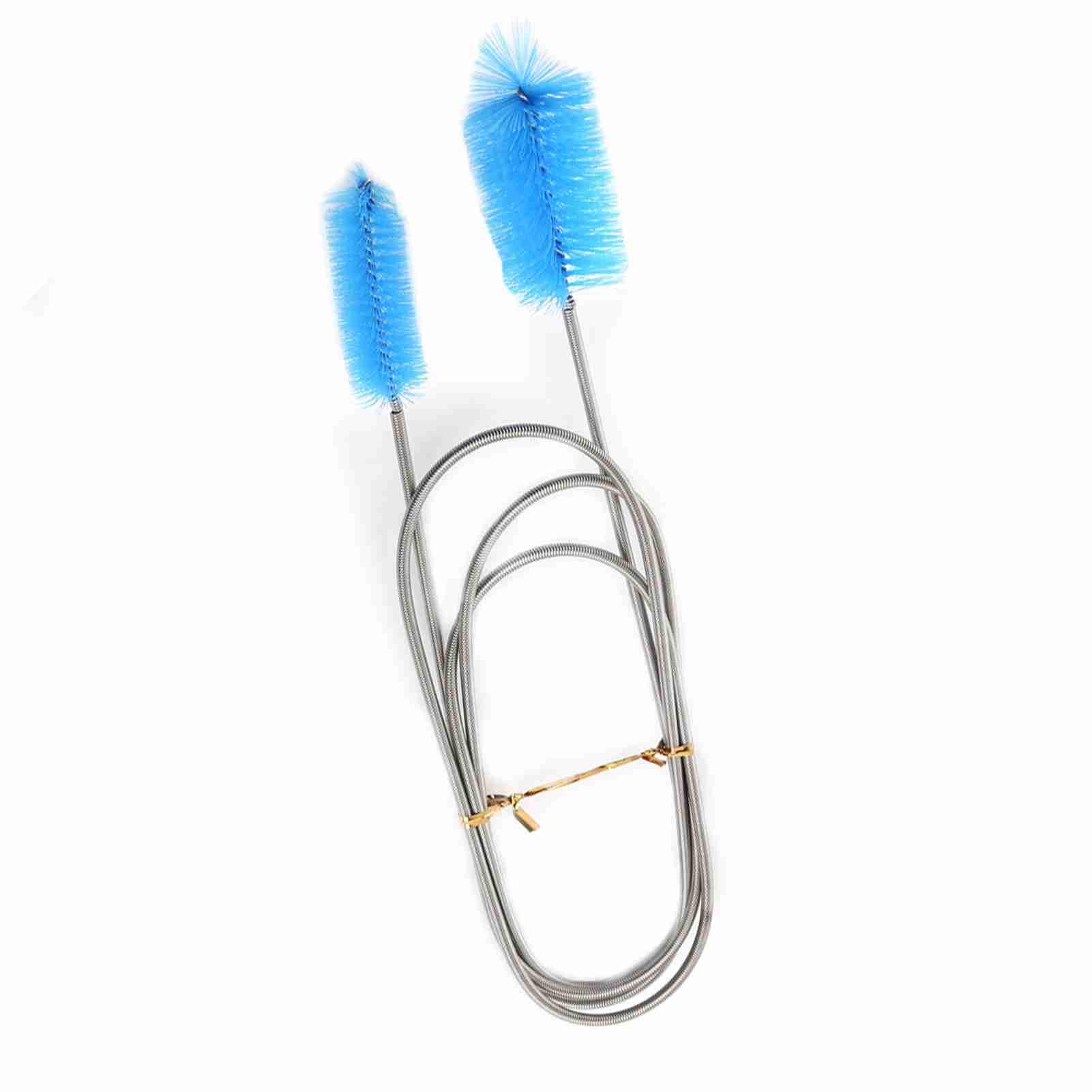 Fydun Tube Cleaning Brush Pipe Fish Tank Flexible Double Brush Spring Clean Brush(Blue)
